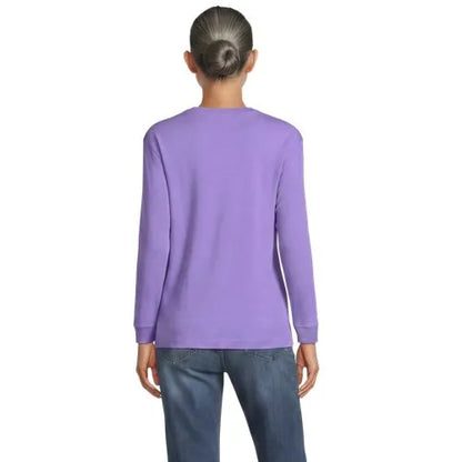 Women's Cotton Relaxed Long Sleeve Crew Neck