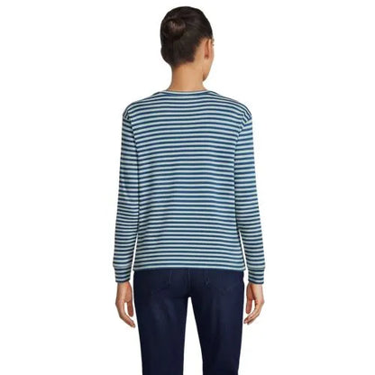 Women's Cotton Relaxed Long Sleeve Crew Neck
