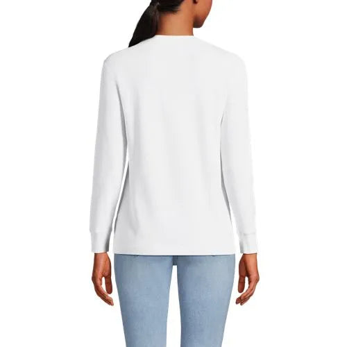 Women's Cotton Relaxed Long Sleeve Crew Neck