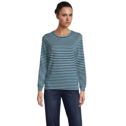 Women's Cotton Relaxed Long Sleeve Crew Neck