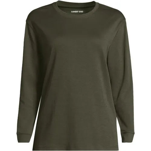 Women's Cotton Relaxed Long Sleeve Crew Neck