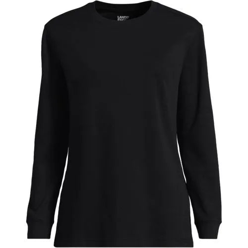 Women's Cotton Relaxed Long Sleeve Crew Neck