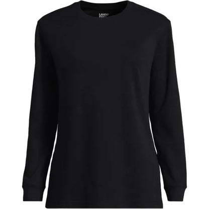 Women's Cotton Relaxed Long Sleeve Crew Neck