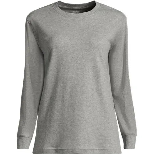 Women's Cotton Relaxed Long Sleeve Crew Neck