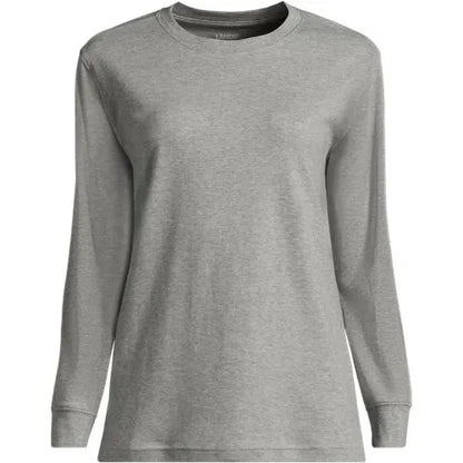Women's Cotton Relaxed Long Sleeve Crew Neck