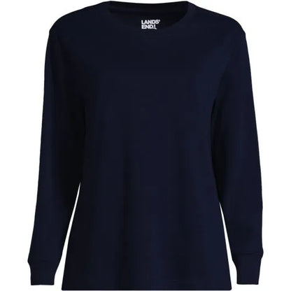 Women's Cotton Relaxed Long Sleeve Crew Neck