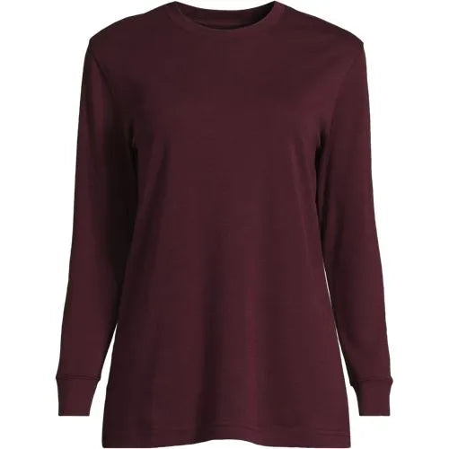 Women's Cotton Relaxed Long Sleeve Crew Neck