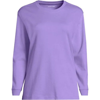 Women's Cotton Relaxed Long Sleeve Crew Neck