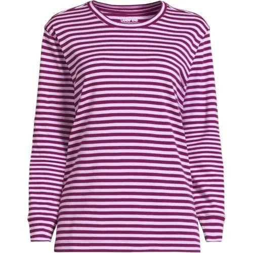 Women's Cotton Relaxed Long Sleeve Crew Neck