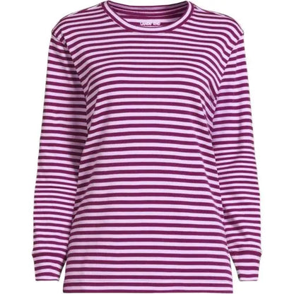Women's Cotton Relaxed Long Sleeve Crew Neck