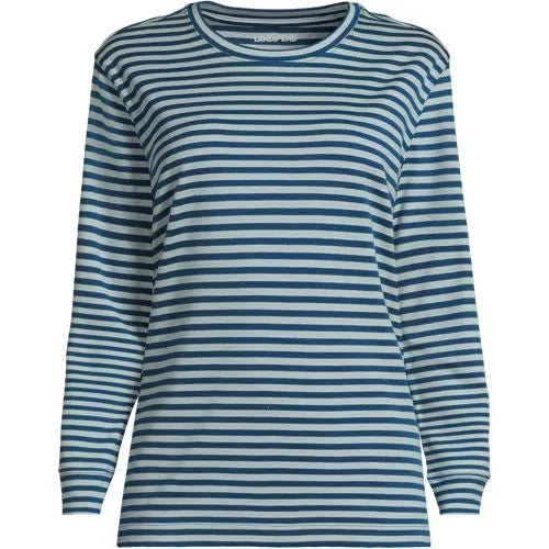 Women's Cotton Relaxed Long Sleeve Crew Neck