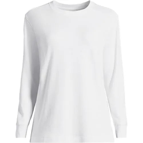 Women's Cotton Relaxed Long Sleeve Crew Neck