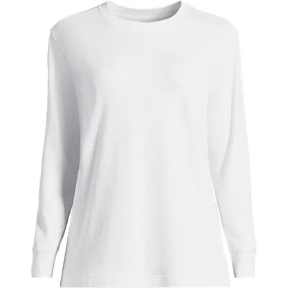 Women's Cotton Relaxed Long Sleeve Crew Neck