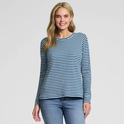 Women's Cotton Relaxed Long Sleeve Crew Neck
