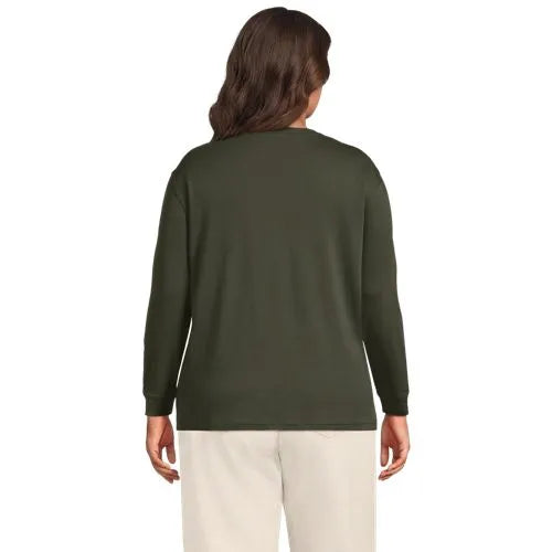 Women's Cotton Relaxed Long Sleeve Crew Neck