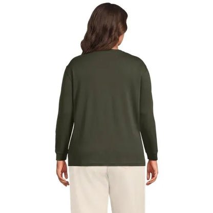 Women's Cotton Relaxed Long Sleeve Crew Neck