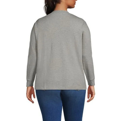 Women's Cotton Relaxed Long Sleeve Crew Neck