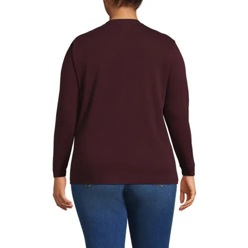 Women's Cotton Relaxed Long Sleeve Crew Neck