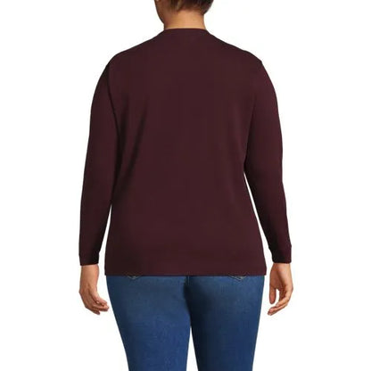 Women's Cotton Relaxed Long Sleeve Crew Neck