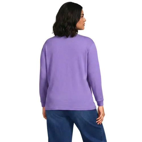 Women's Cotton Relaxed Long Sleeve Crew Neck