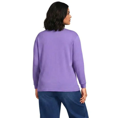Women's Cotton Relaxed Long Sleeve Crew Neck