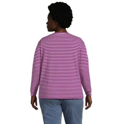 Women's Cotton Relaxed Long Sleeve Crew Neck