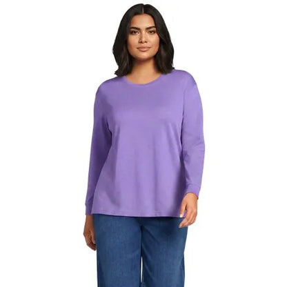 Women's Cotton Relaxed Long Sleeve Crew Neck