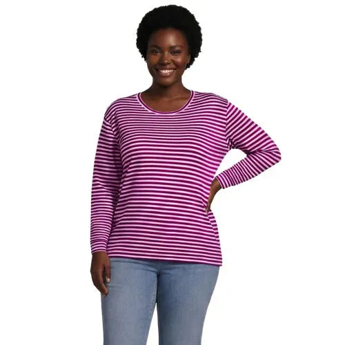 Women's Cotton Relaxed Long Sleeve Crew Neck