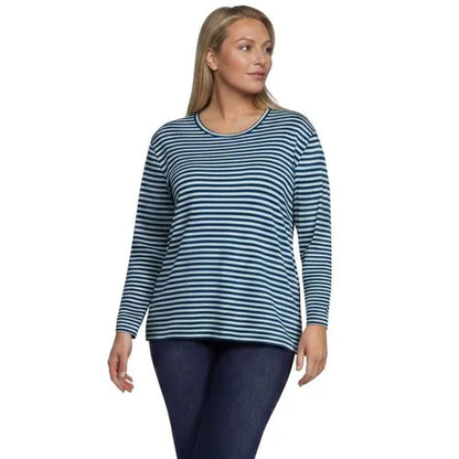 Women's Cotton Relaxed Long Sleeve Crew Neck