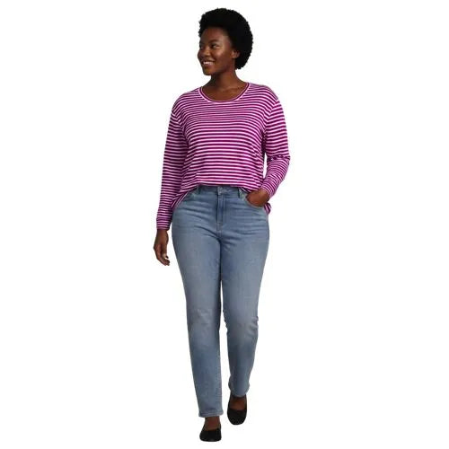 Women's Cotton Relaxed Long Sleeve Crew Neck