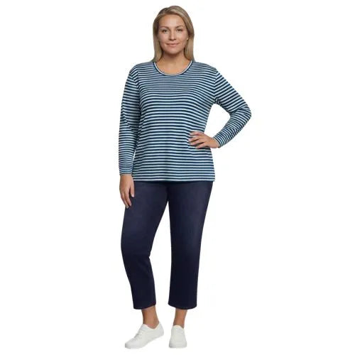 Women's Cotton Relaxed Long Sleeve Crew Neck
