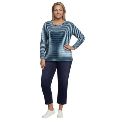 Women's Cotton Relaxed Long Sleeve Crew Neck