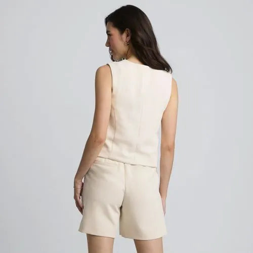 Women's Crepe Button Front Vest