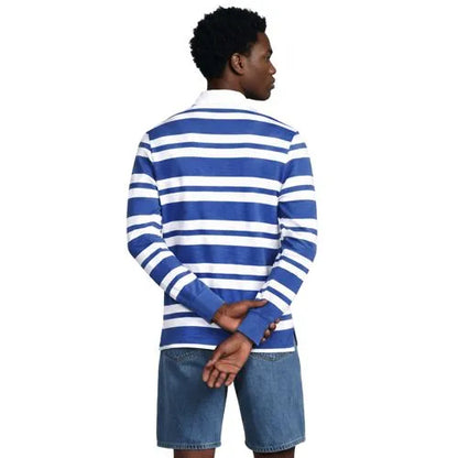Men's Long Sleeve Lightweight Slub Rugby Polo