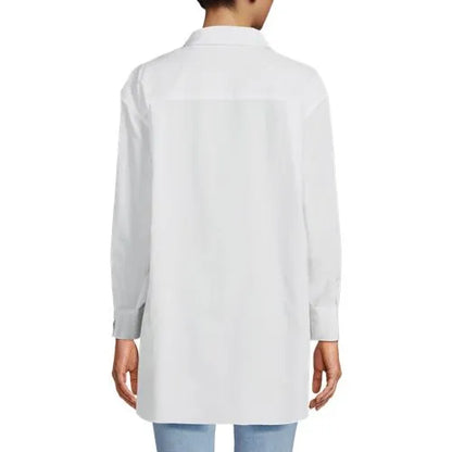 Women's No Iron Poplin Extra Long Tunic