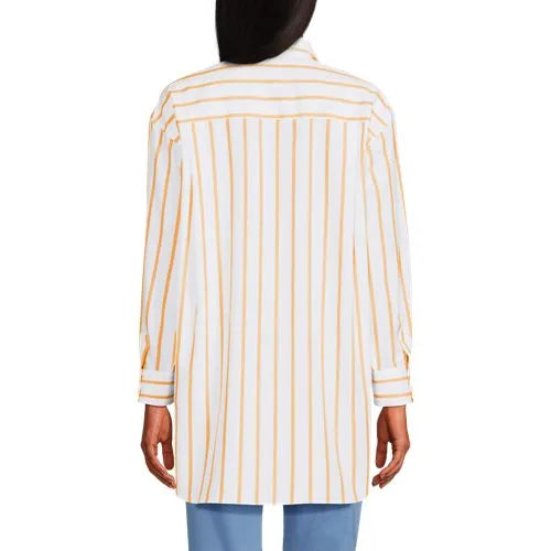 Women's No Iron Poplin Extra Long Tunic
