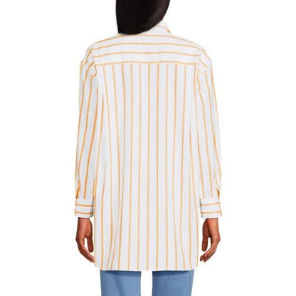 Women's No Iron Poplin Extra Long Tunic