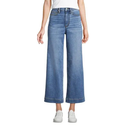 Women's Recover Denim High Rise Wide Leg Crop Jeans