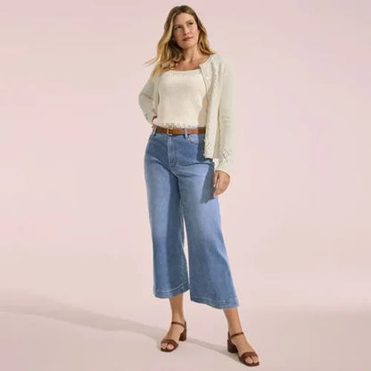 Women's Recover Denim High Rise Wide Leg Crop Jeans
