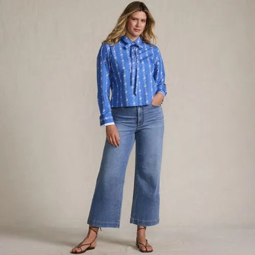 Women's Recover Denim High Rise Wide Leg Crop Jeans
