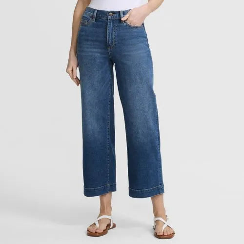 Women's Recover Denim High Rise Wide Leg Crop Jeans