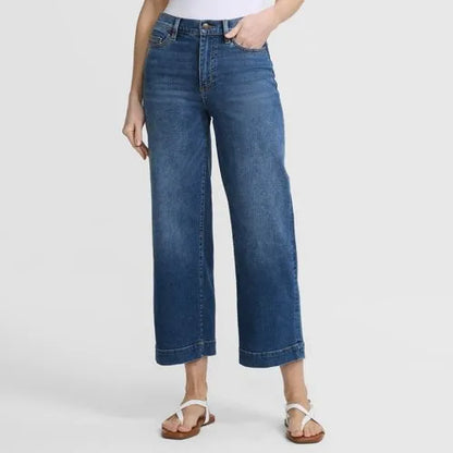 Women's Recover Denim High Rise Wide Leg Crop Jeans