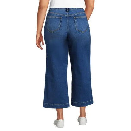 Women's Recover Denim High Rise Wide Leg Crop Jeans
