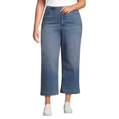 Women's Recover Denim High Rise Wide Leg Crop Jeans