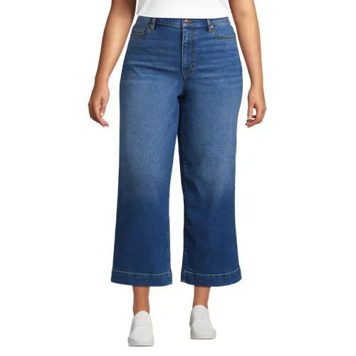 Women's Recover Denim High Rise Wide Leg Crop Jeans