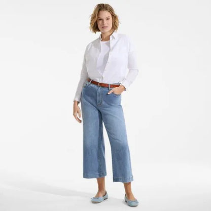Women's Recover Denim High Rise Wide Leg Crop Jeans