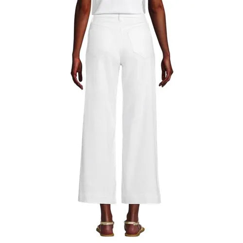 Women's Denim High Rise Wide Leg Crop Jeans