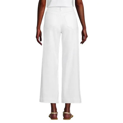 Women's Denim High Rise Wide Leg Crop Jeans