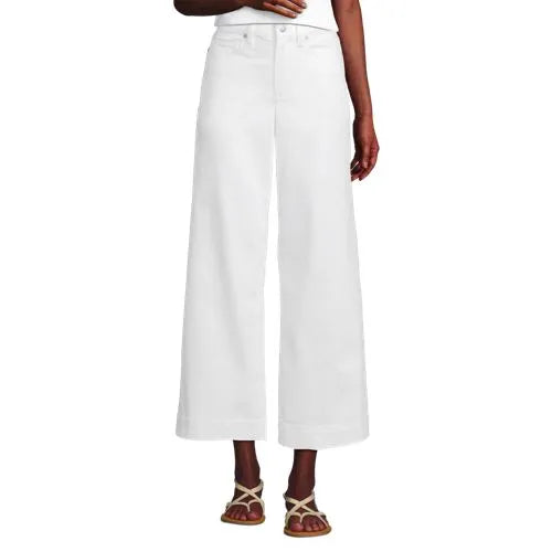 Women's Denim High Rise Wide Leg Crop Jeans