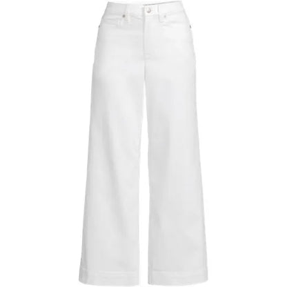 Women's Denim High Rise Wide Leg Crop Jeans